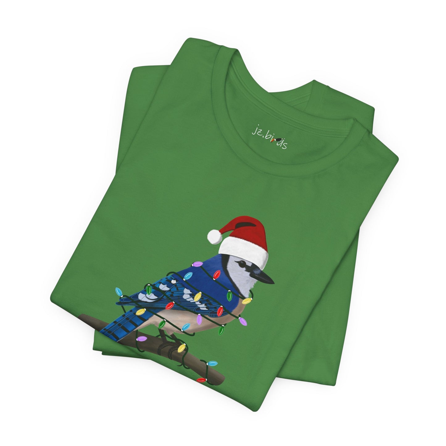 Blue Jay with Fairy Lights Christmas Bird T-Shirt