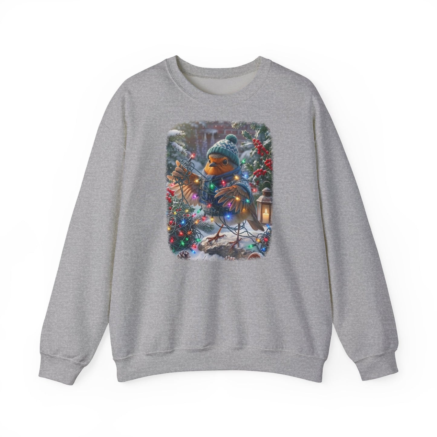 Premium Sweatshirt Rosi Rotkehlchen und die Lichterkette