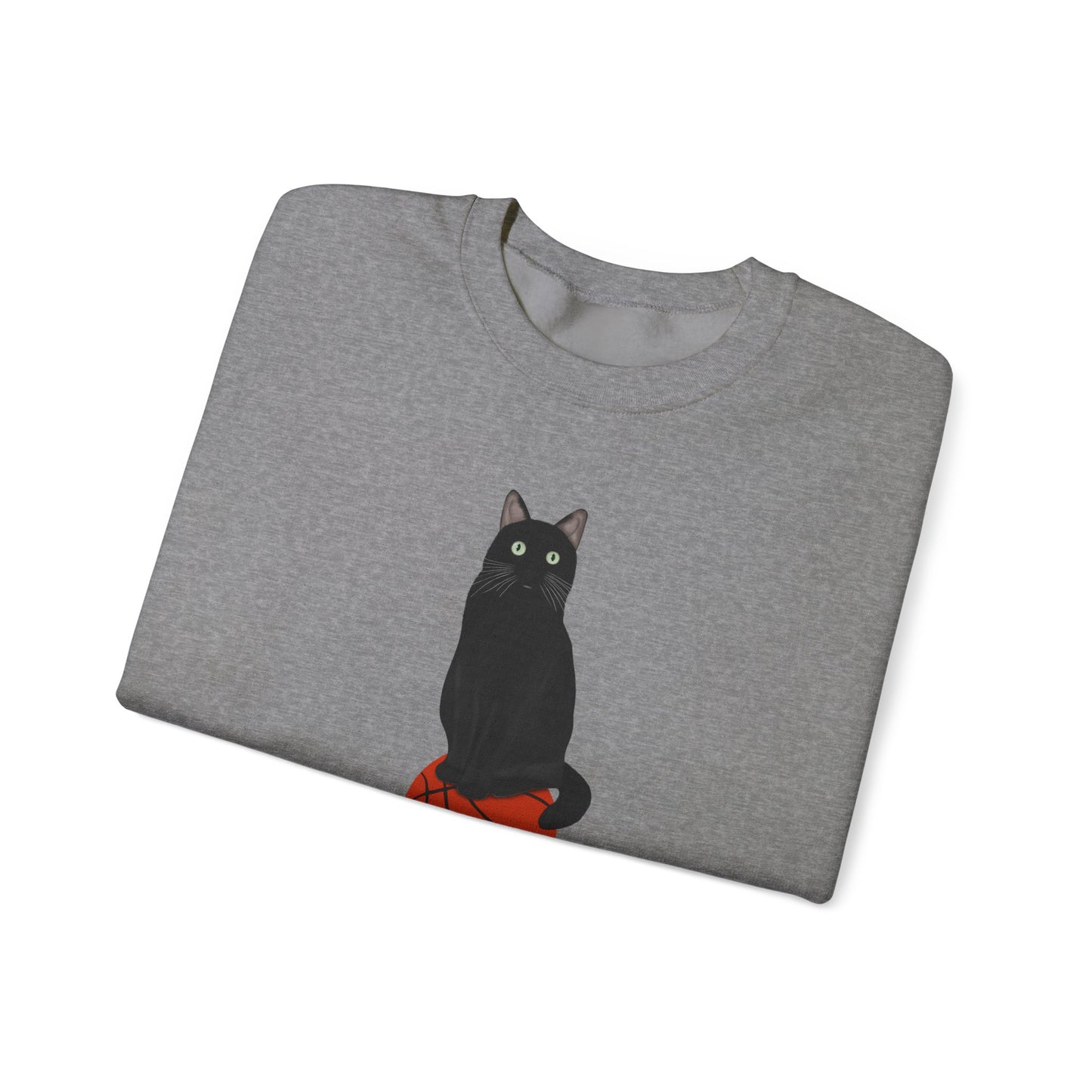 Black Cat with Basketball Cat Lover Sweatshirt