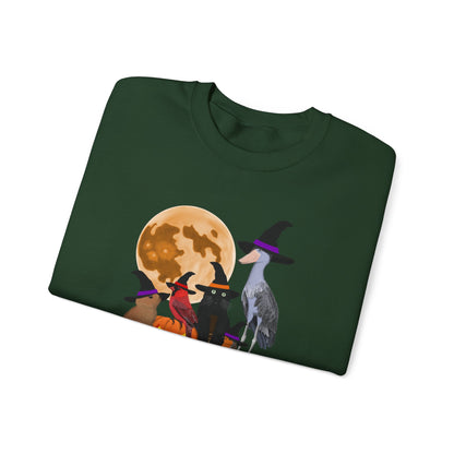 Cardinal Robin Shoebill Rabbit with Cat and Bunny Halloween Bird Sweatshirt