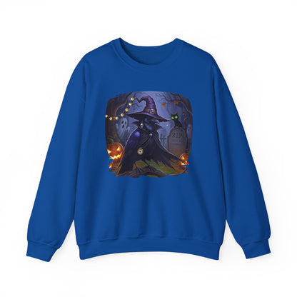 Black Crow Halloween Bird Sweatshirt - Spooky Halloween Costume for Bird Lovers