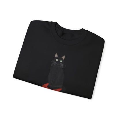 Black Cat with Football Cat Lover Sweatshirt