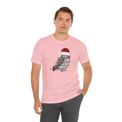 Owl with Fairy Lights Christmas Bird T-Shirt