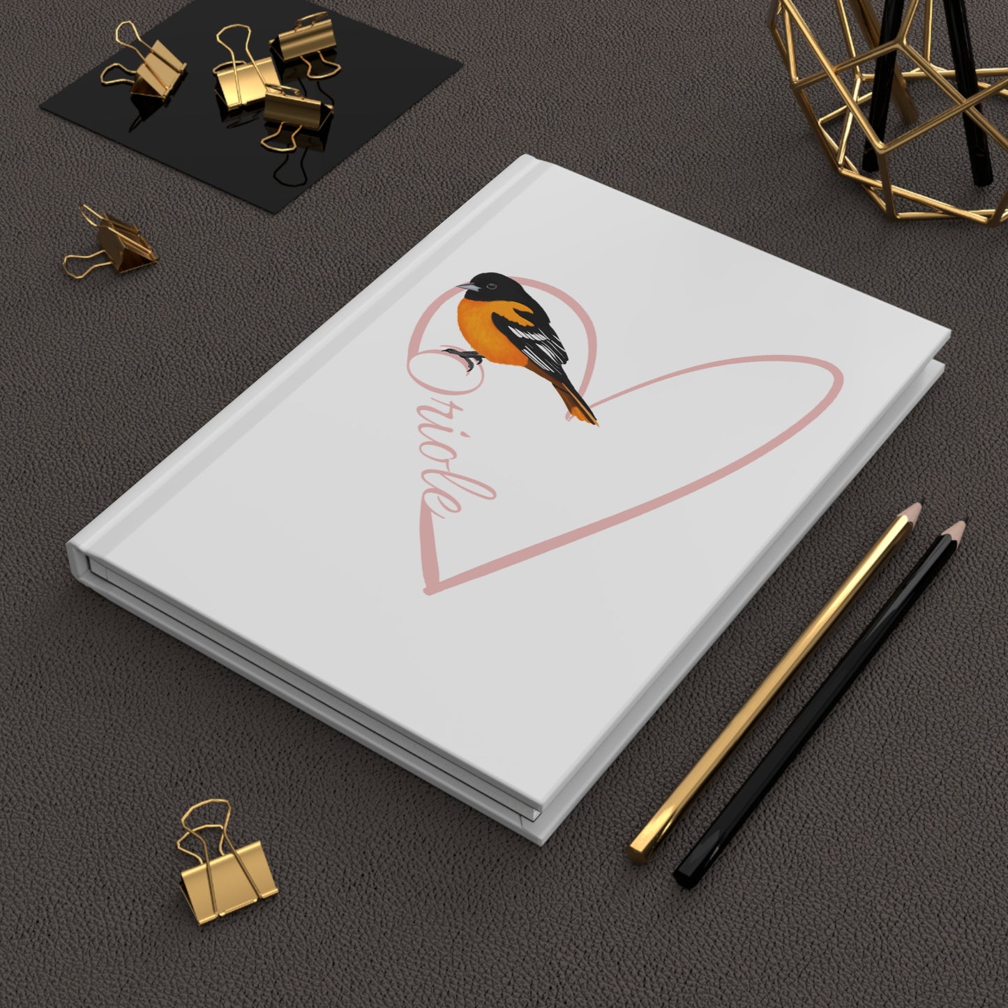 Oriole Bird Hardcover Journal 150 Pages A5 with Heart for Bird Lovers & Birdwatchers
