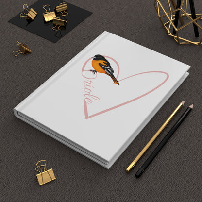 Oriole Bird Hardcover Journal 150 Pages A5 with Heart for Bird Lovers & Birdwatchers