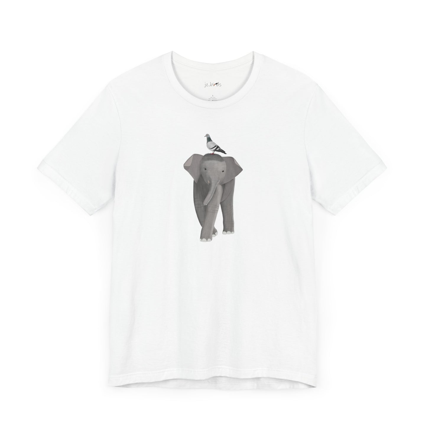 Elephant with Pigeon Bird Birding & Birdwatching T-Shirt