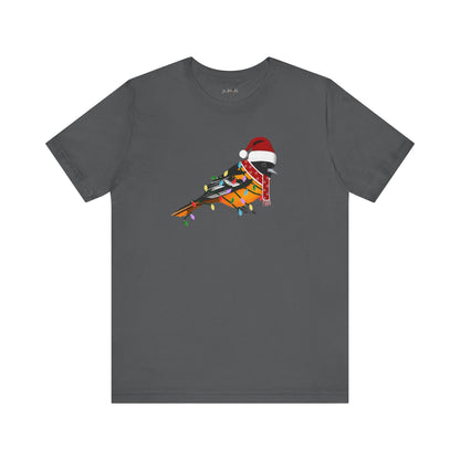 Baltimore Oriole with Fairy Lights Christmas Bird T-Shirt