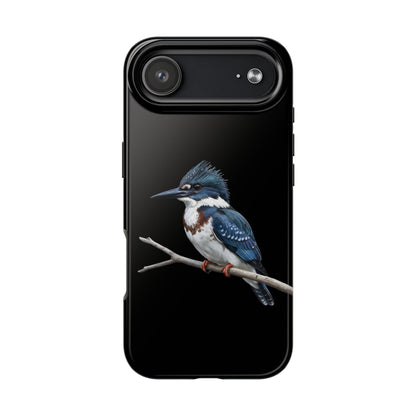 Belted Kingfisher iPhone Case – Premium Tough Phone Cover Black