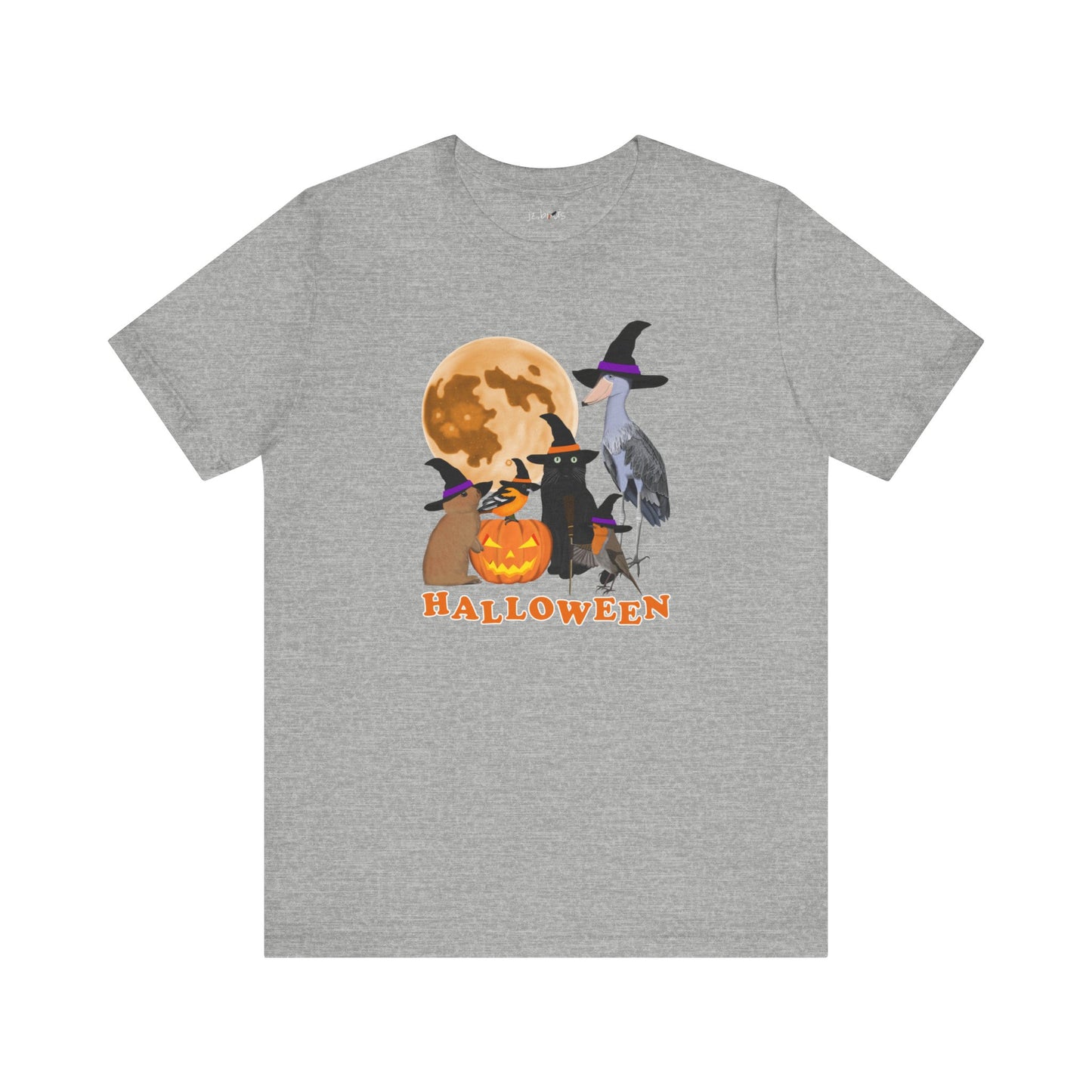 Baltimore Oriole Robin Shoebill with Cat and Bunny Halloween Bird T-Shirt