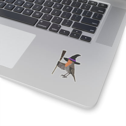 Robin Halloween Witch Hat Bird Sticker