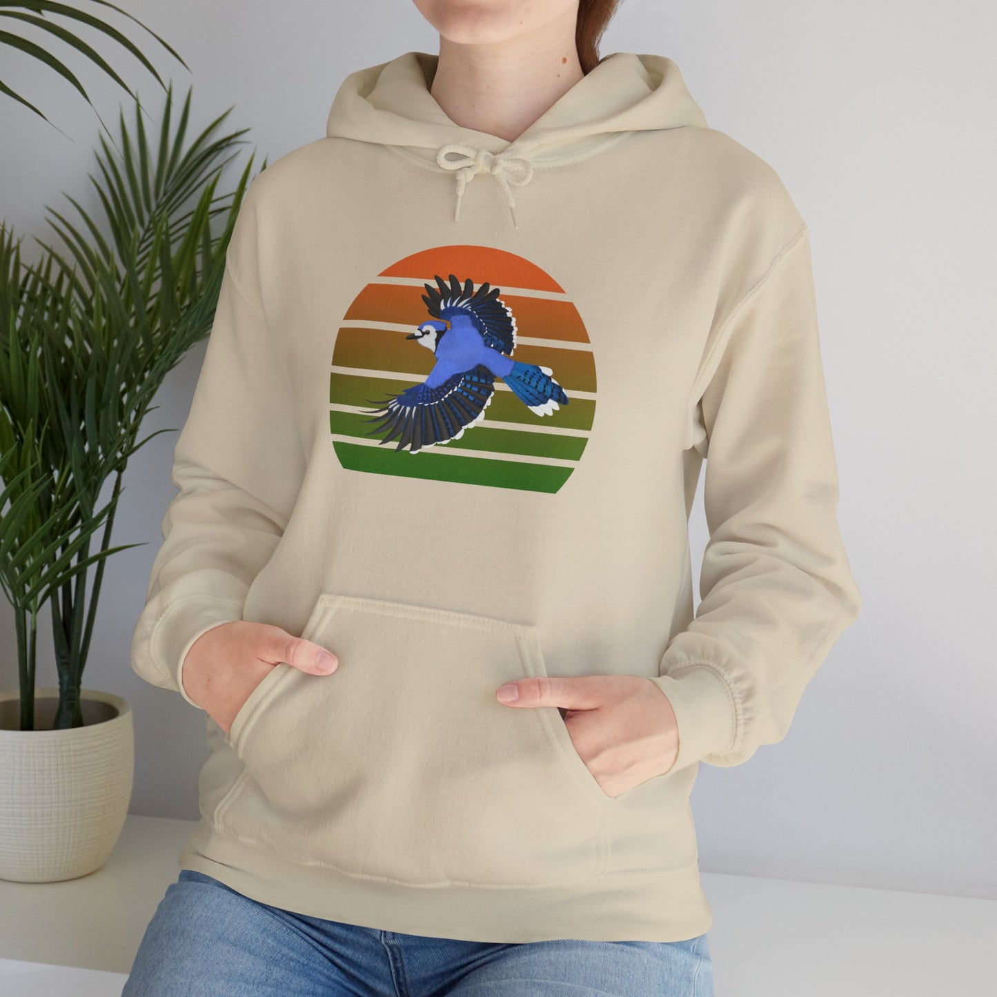 Blue Jay Flying Bird Birdwatcher Biologist Birdlover Hoodie