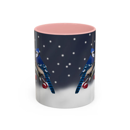 Blue Jay and Cardinal Bird Coffee Mug | Ceramic Christmas Gift for Bird Lovers