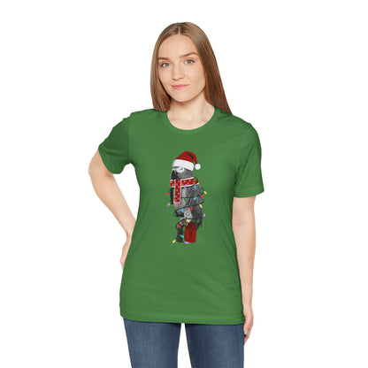 Grey Parrot with Fairy Lights Christmas Bird T-Shirt