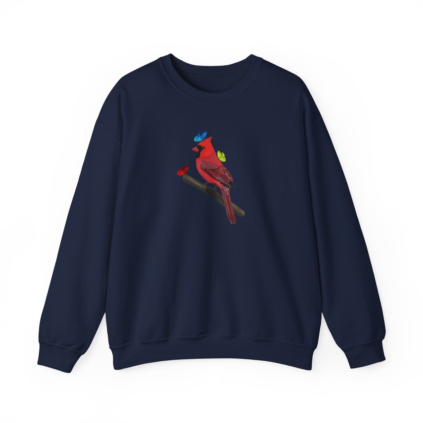 Cardinal with Butterflies Bird Birding & Birdwatching Sweatshirt