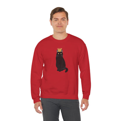 Black Cat with Crown Cat Lover Sweatshirt