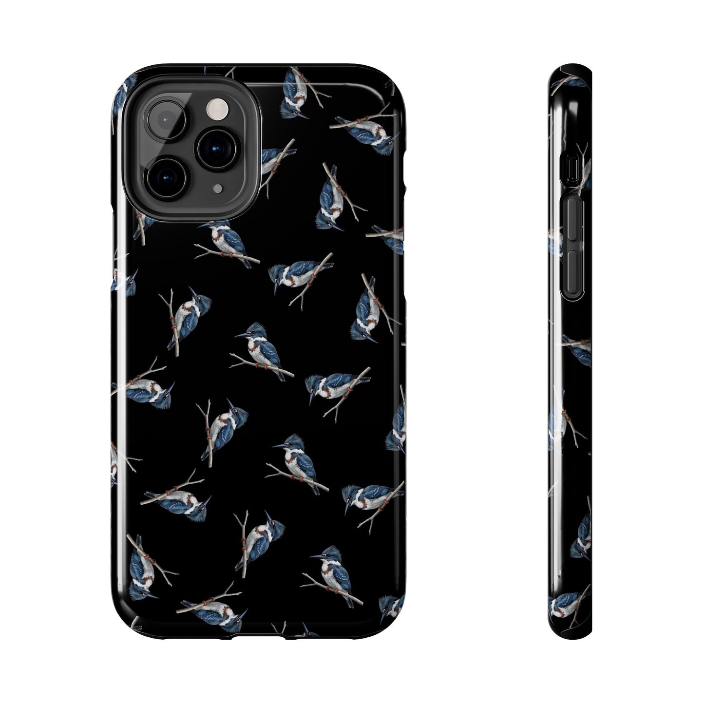 Belted Kingfisher Phone Case – iPhone Black – Premium Tough Cover for Bird Lovers