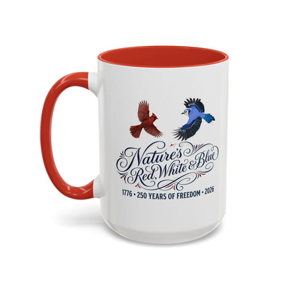 Cardinal & Blue Jay America 250 Mug | Red, White & Blue Ceramic Cup