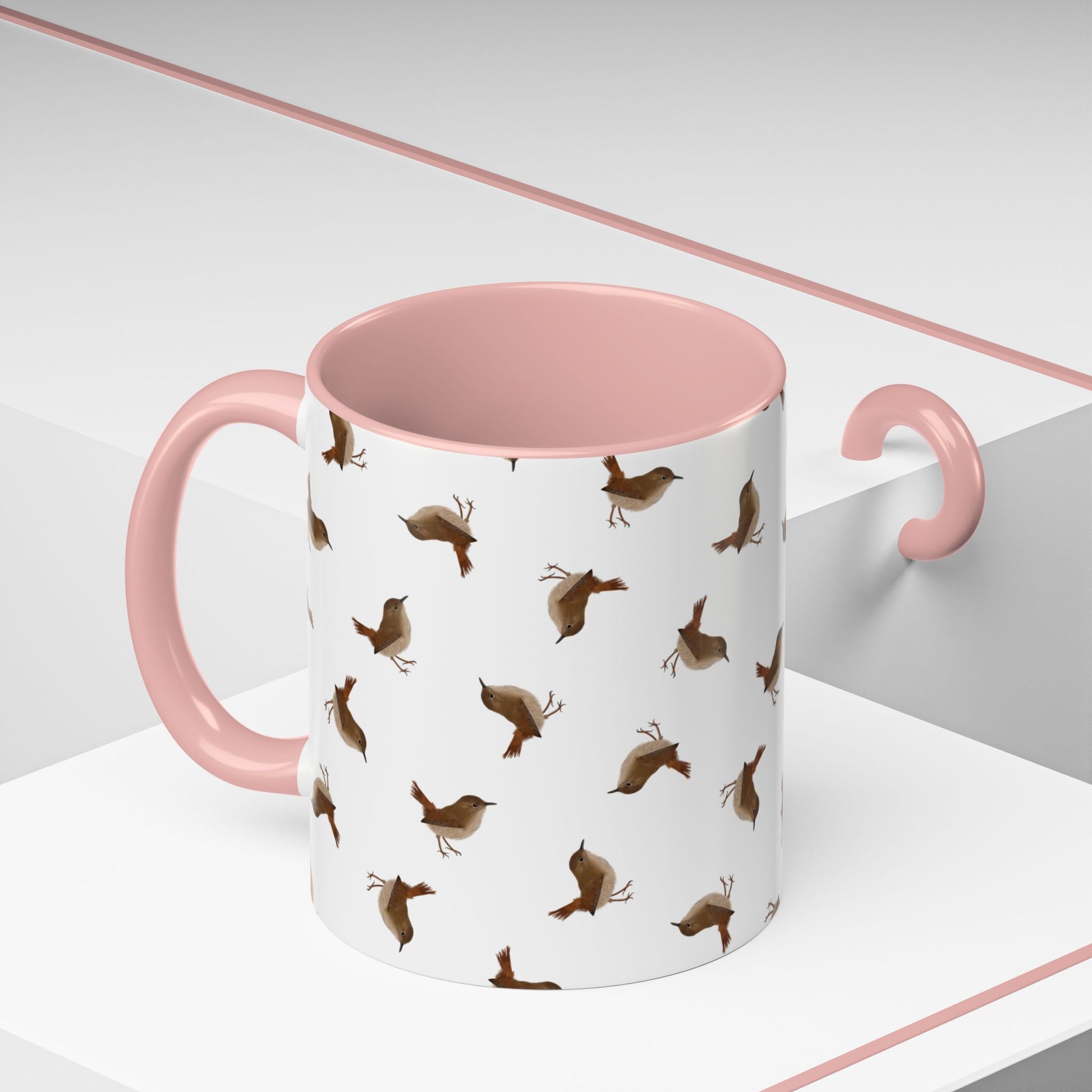 Zaunkönig Tasse mit Streumuster | Vogelmotiv Kaffeebecher für Vogelbeobachter & Naturfreunde – Accent Coffee Mug and Birds Design style