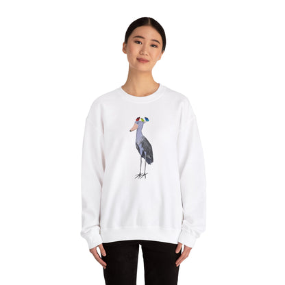 Shoebill with Butterflies Bird Birding & Birdwatching Sweatshirt