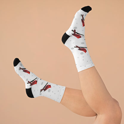 Cardinal Socks White Bird Socks for Bird Lovers One Size