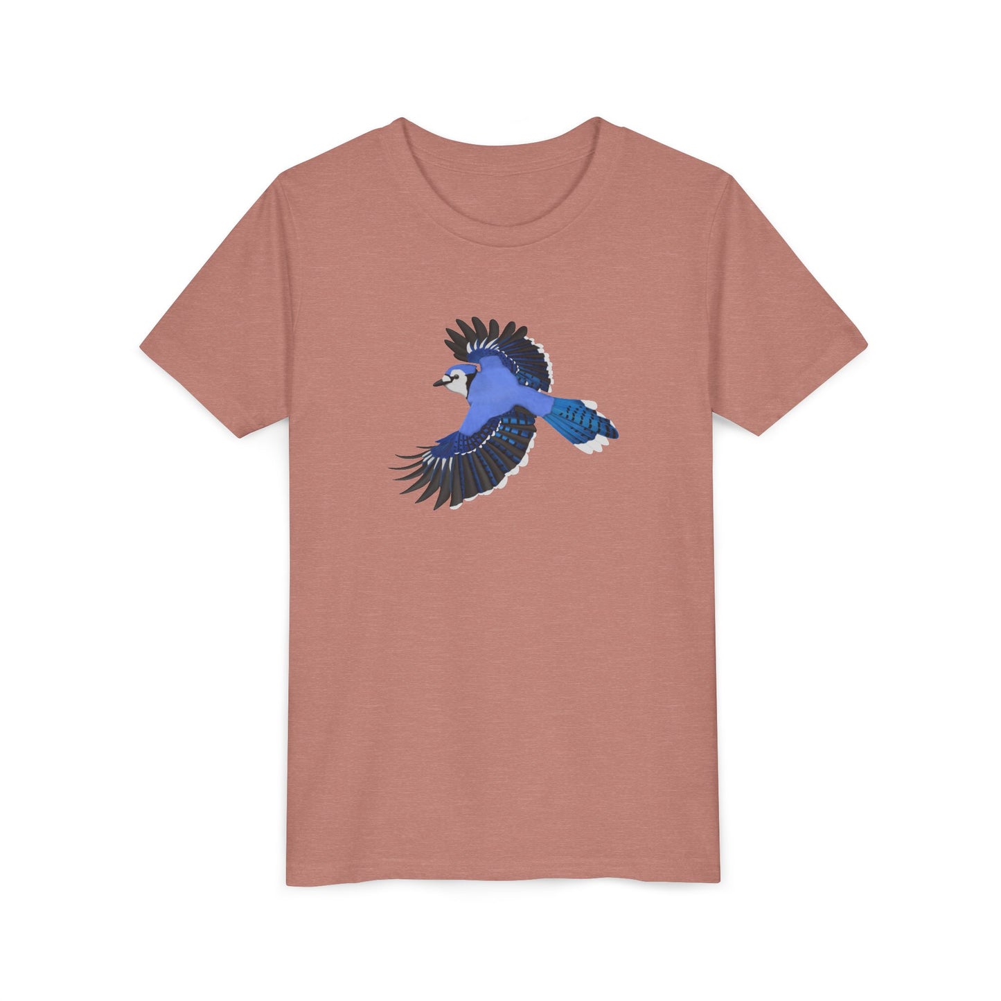 Blue Jay Flying Birding & Birdwatching Bird Youth T-Shirt