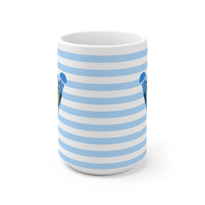 Blaumeise Vogel Tasse als Geschenk zur Einschulung Blau Weiß