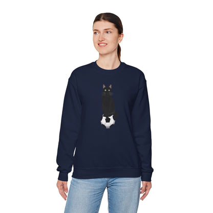 Black Cat with Soccer Cat Lover Sweatshirt