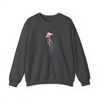 Shoebill with Christmas Hat Bird Birdwatcher Sweatshirt