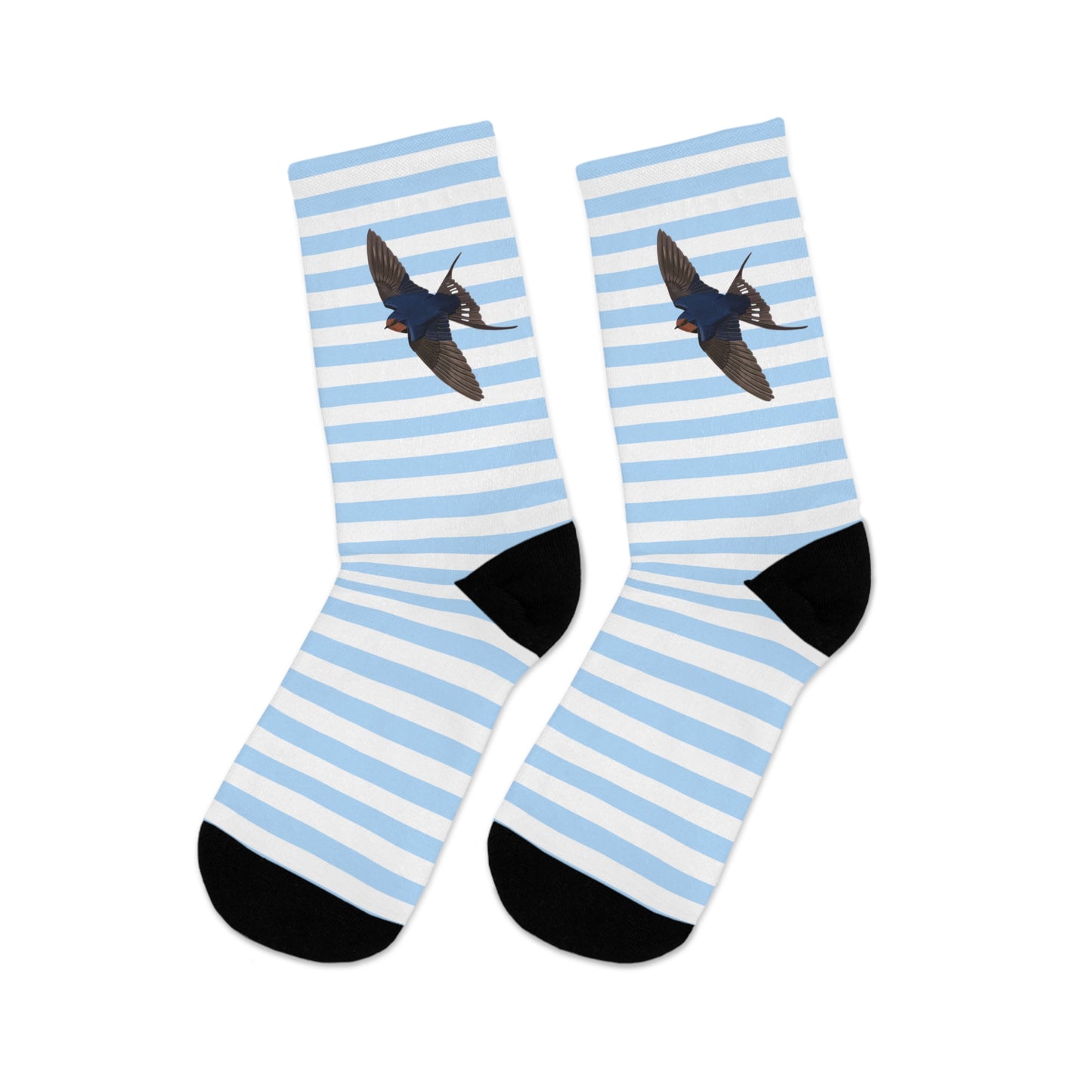 Barn Swallow Stripes Blue White Birding & Birdwatching Bird Socks