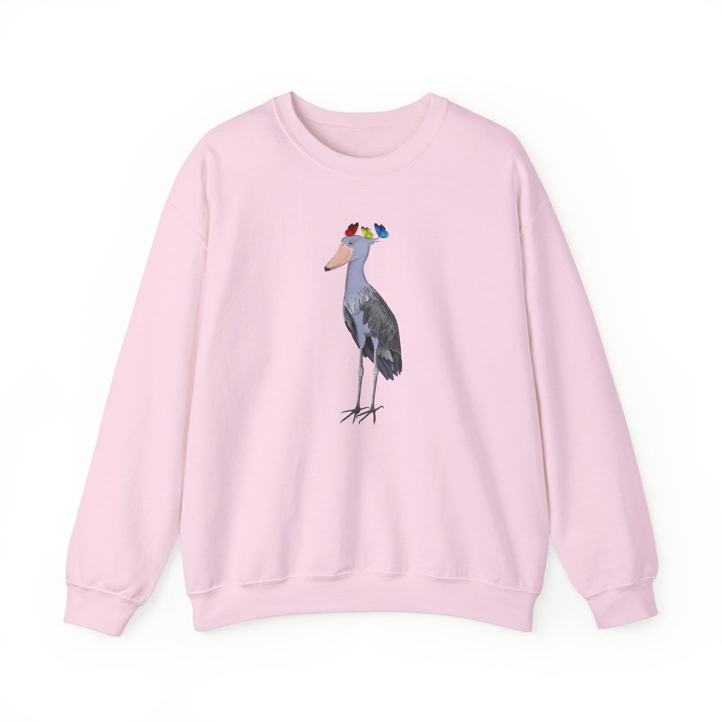 Shoebill with Butterflies Bird Birding & Birdwatching Sweatshirt