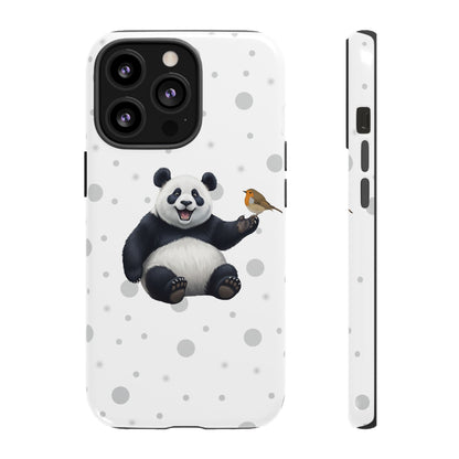 Rotkehlchen mit Panda iPhone & Google Pixel Tiermotiv Handyhülle - Tierisch guter Schutz