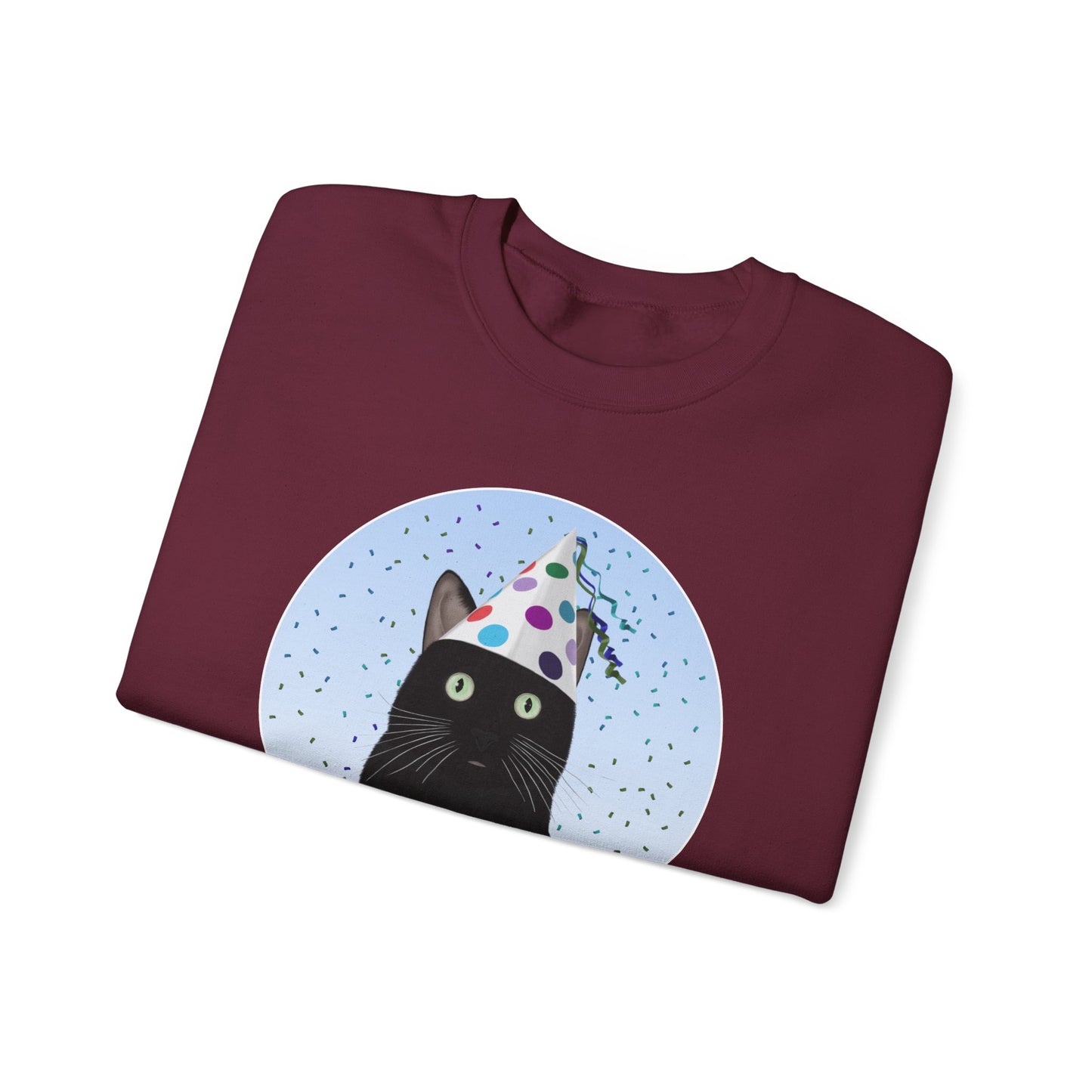 Black Cat Celebrating Party Time Cat Lover Sweatshirt