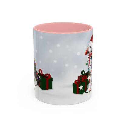 Puffin with Christmas Hat and Scarf Snow Bird Coffee Mug