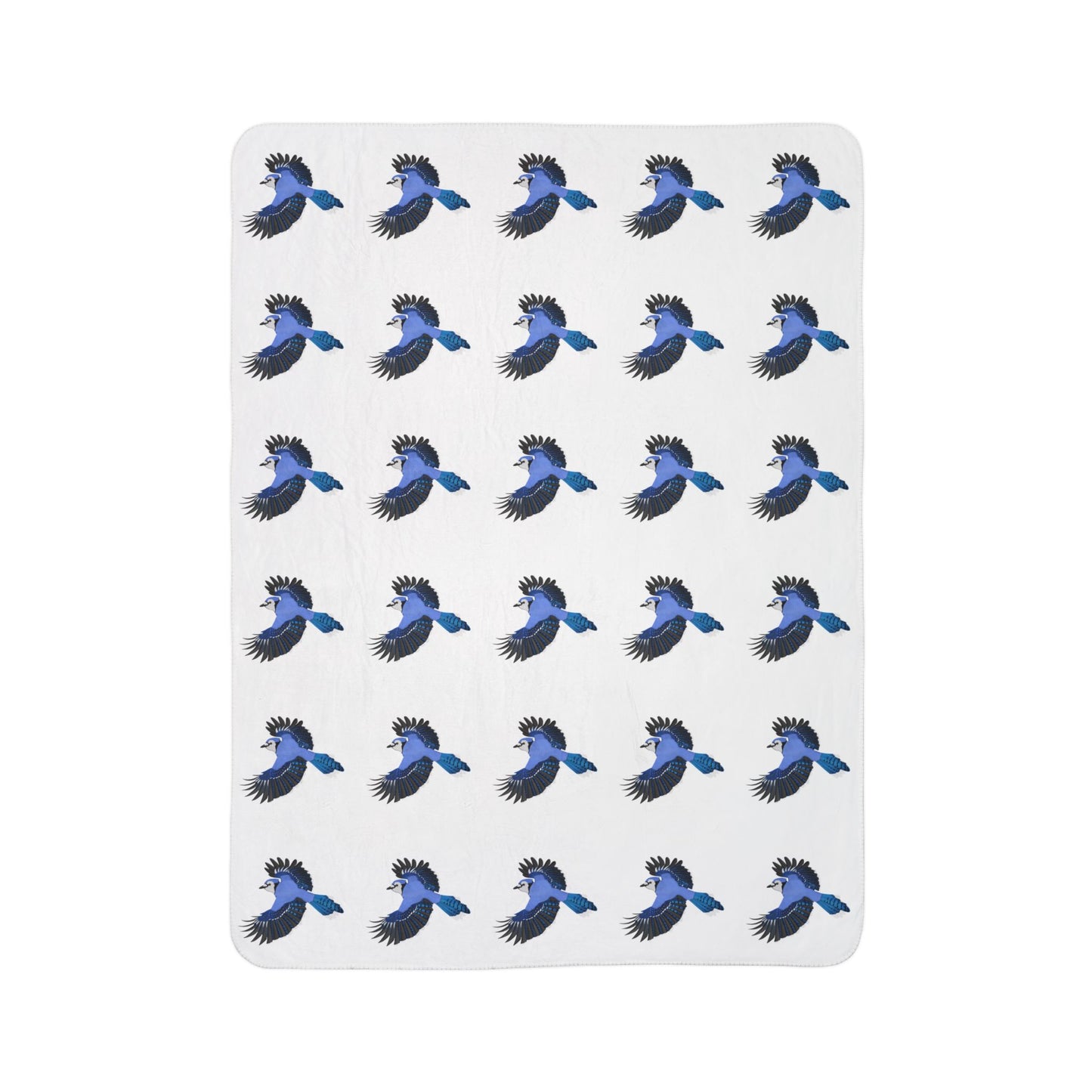 Blue Jay Art Fleece Sherpa Blanket (60"x80") - Thick, Ultra-Soft & Cozy Throw for Bird Lovers