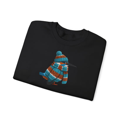 Eisvogel in Strick Weihnachts-Sweatshirt | Unisex Vogel Sweater für Vogelfreunde & Vogelbeobachter