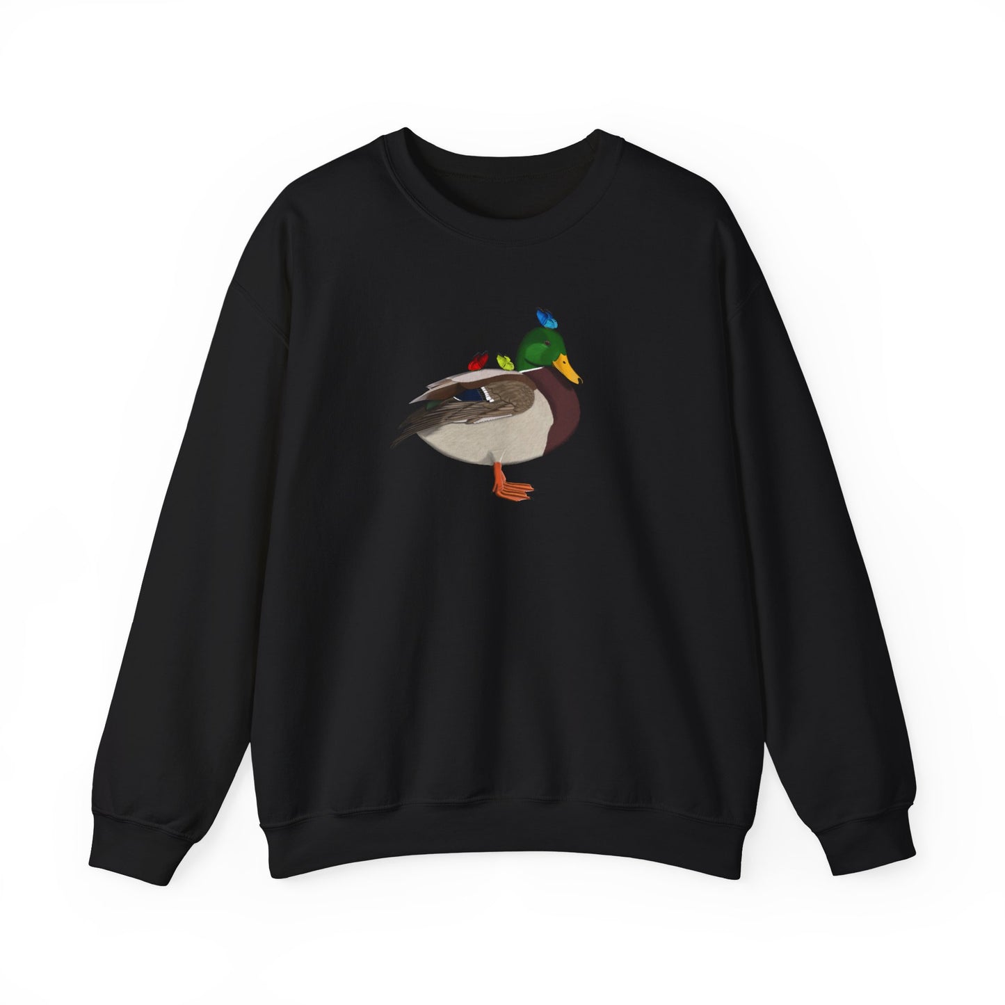 Mallard with Butterflies Bird Birding & Birdwatching Sweatshirt