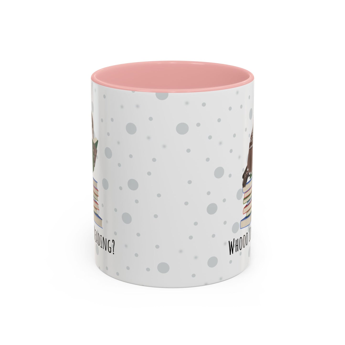 Whooo Loves Reading Owl Teacher Mug – Two-Tone Librarian & Book Lover Cup