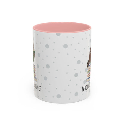 Whooo Loves Reading Owl Teacher Mug – Two-Tone Librarian & Book Lover Cup