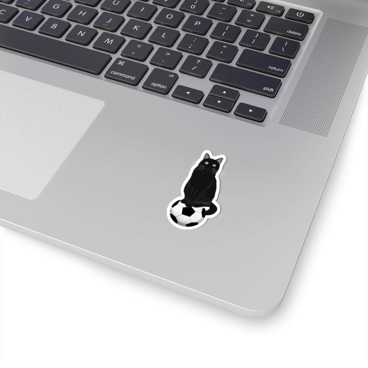 Black Cat with Soccer Cat Lover Sticker