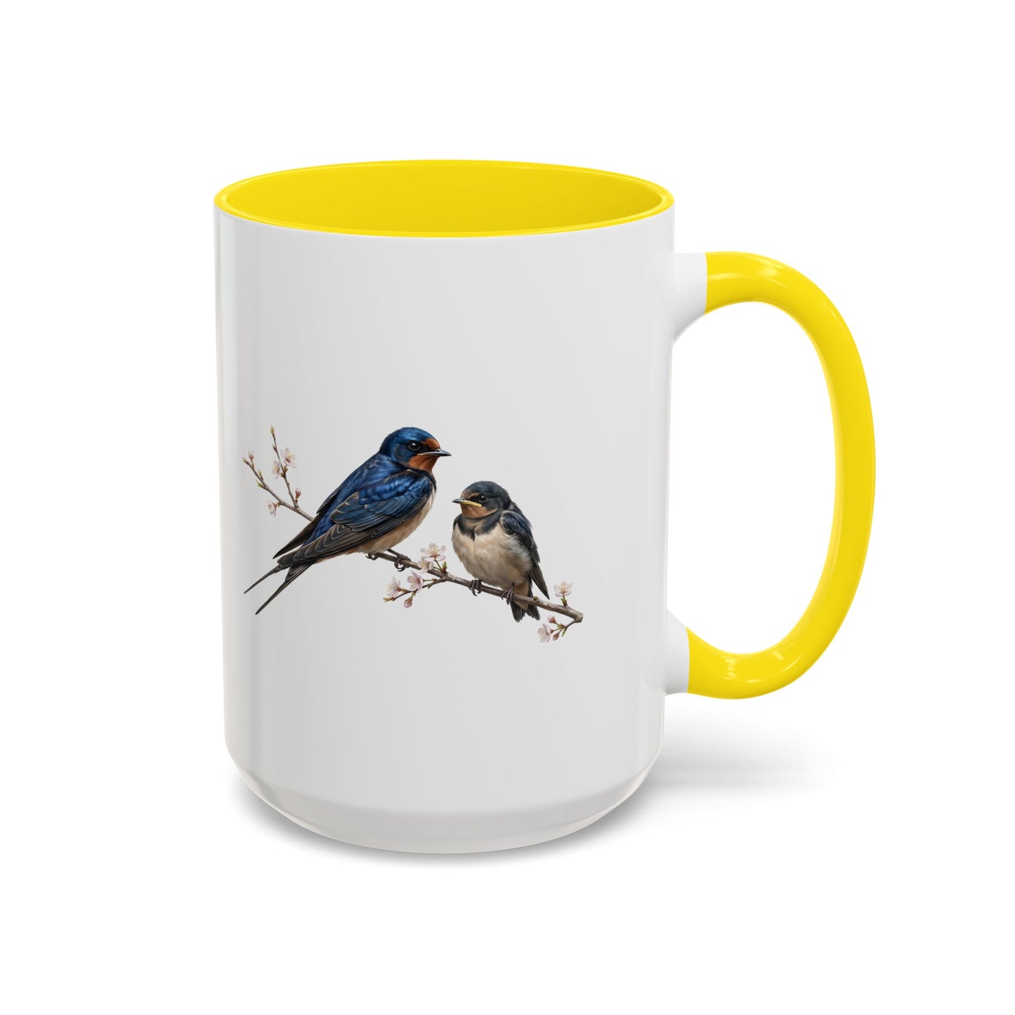 Barn Swallow & Fledgling Two-Tone Mug | Spring Bird Lover Gift