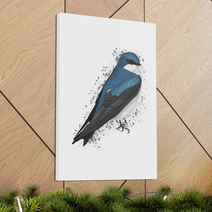 Tree Swallow Bird Canvas Gallery Wrap White - jz.birds