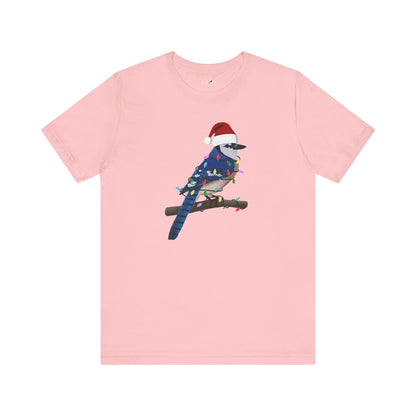 Blue Jay with Fairy Lights Christmas Bird T-Shirt