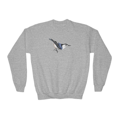 Nuthatch Bird Birdwatching Youth Crewneck Sweatshirt