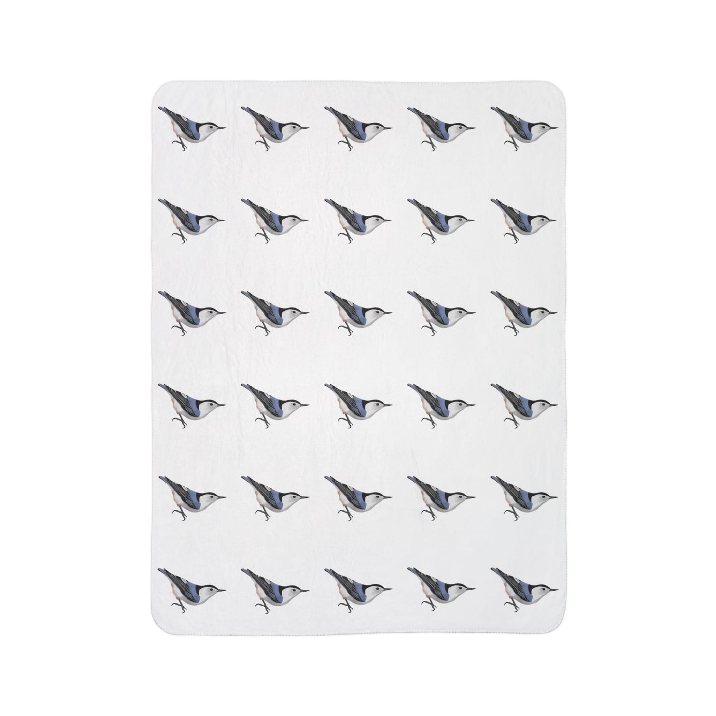 Nuthatch Art Fleece Sherpa Blanket (60"x80") - Thick, Ultra-Soft & Cozy Throw for Bird Lovers