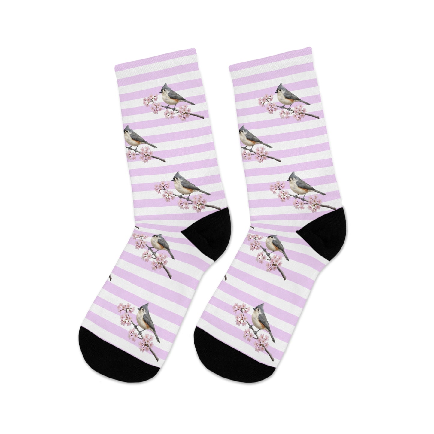 Tufted Titmouse Socks on Accessories background
