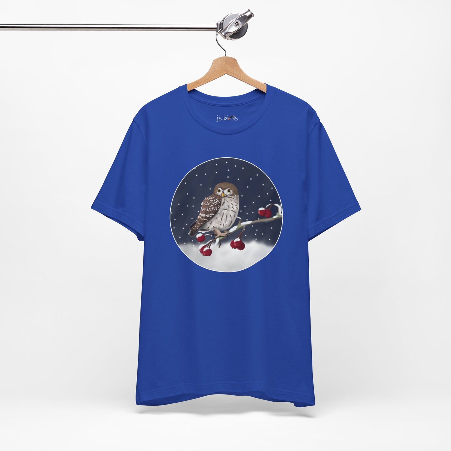 Owl on a Winter Branch Birdwatcher Christmas Bird T-Shirt