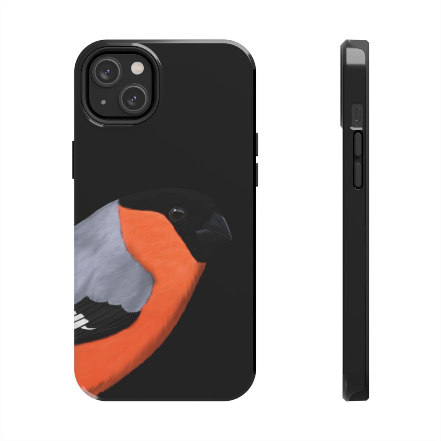 Bullfinch Bird Art Tough Phone Case Black