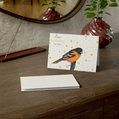 Baltimore Oriole Birthday Card – Premium Matte Bird Greeting Card