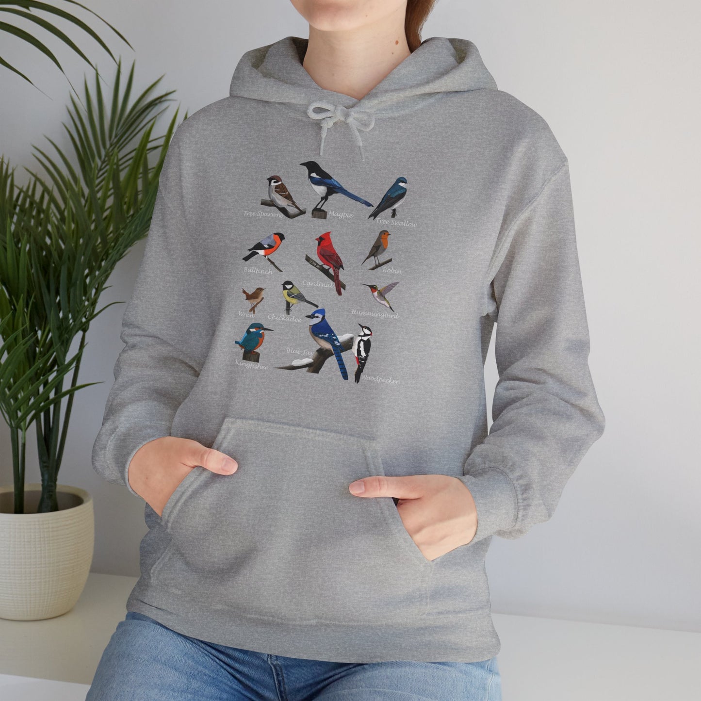 Garden Birds Cardinal Blue Jay Bullfinch Hoodie - jz.birds