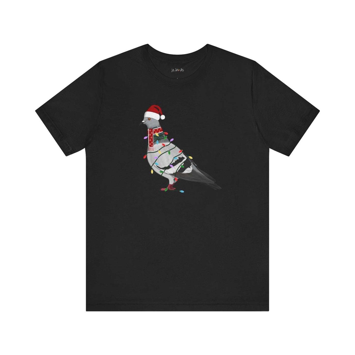 Pigeon with Fairy Lights Christmas Bird T-Shirt